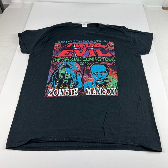 Gildan Other - 2018 Zombie Manson Twins Of Evil Shirt Large The Second Coming Big Print Tee